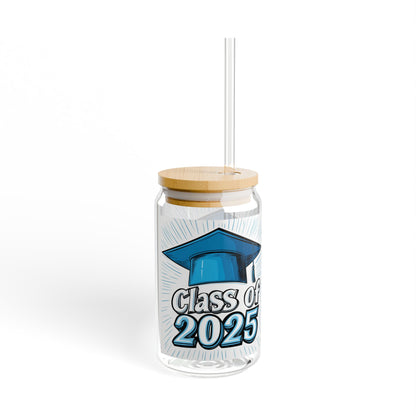 Graduation Sipper Glass | Class of 2025 16oz Tumbler with Straw