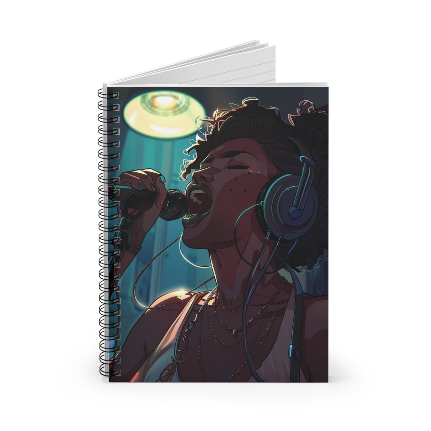 Vibrant Musician Spiral Notebook - Creative Journal for Inspiration, Singer Gift, Music Lover's Notebook, Art Supplies, Concert Memories