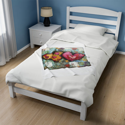 Hearts- Velveteen Plush Blanket