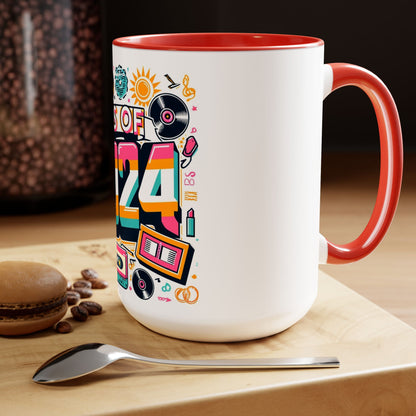 Two-Tone Coffee Mugs, 15oz