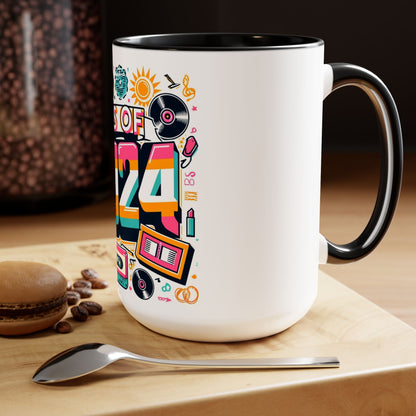 Two-Tone Coffee Mugs, 15oz