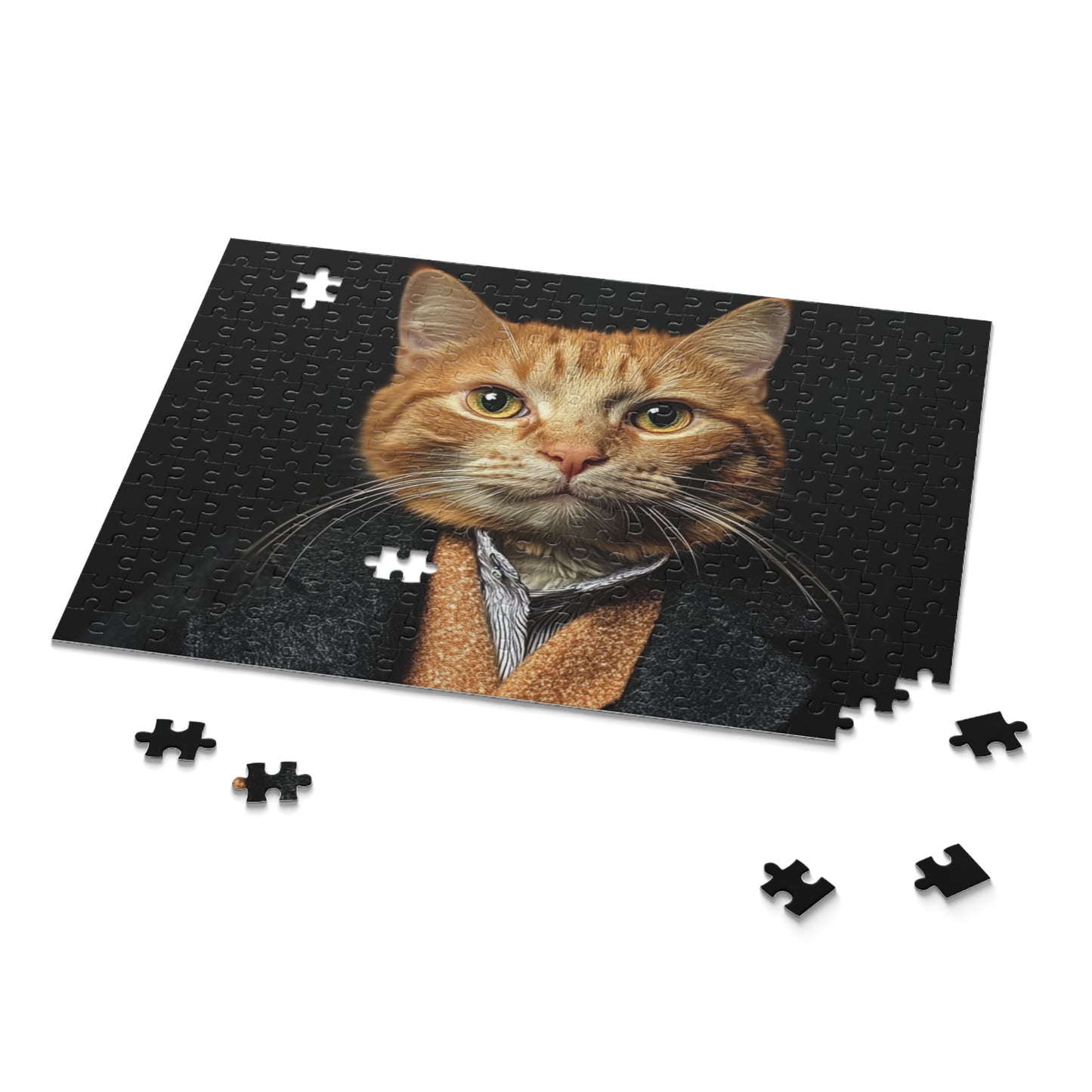 Elegant Cat Portrait Puzzle - 500-Piece - Perfect for Cat Lovers and Family Fun