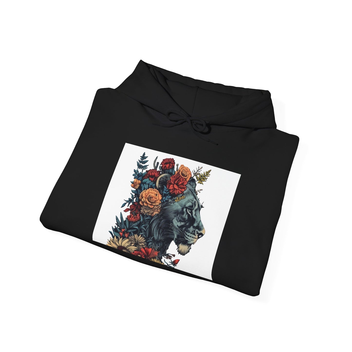Lion with Floral Head Dress - Unisex Heavy Blend™ Hooded Sweatshirt