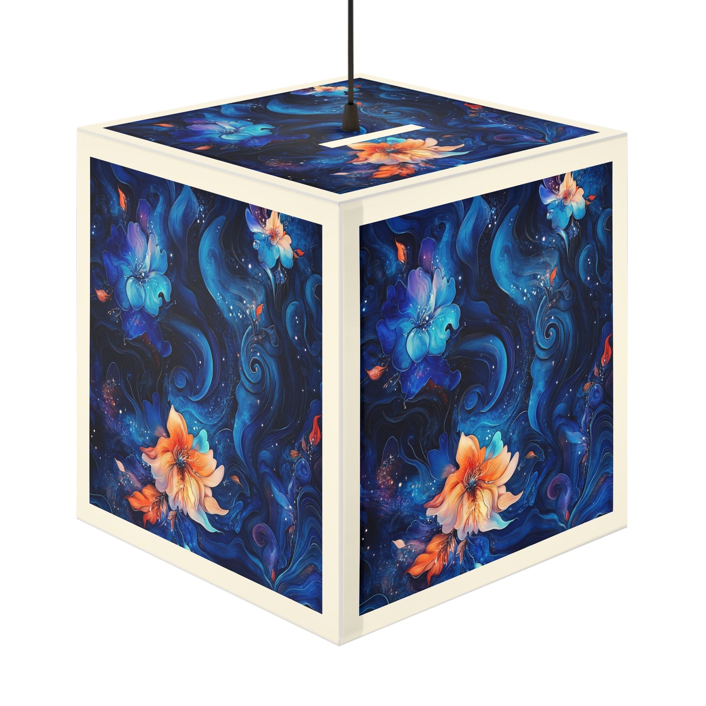 Floral Galaxy Light Cube Lamp - Bohemian Decor for Home & Office