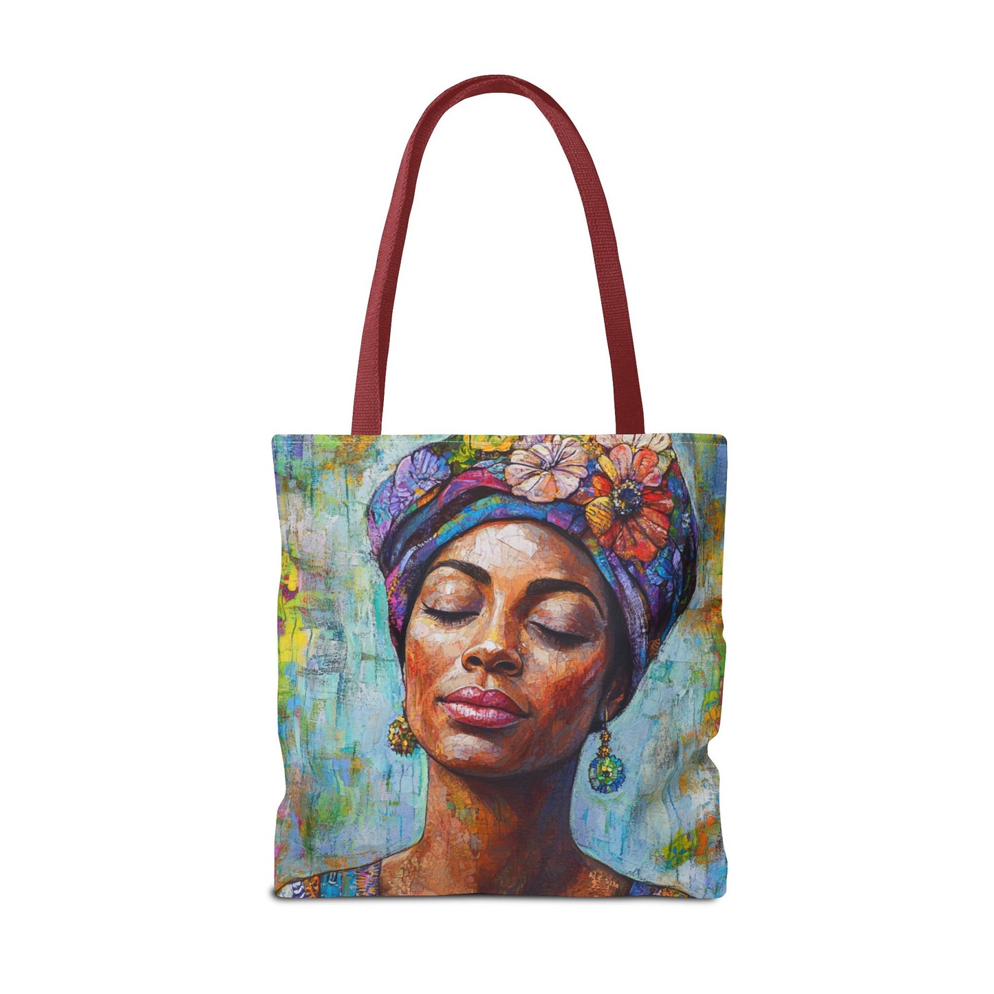 Vibrant Art Tote Bag with Floral Design