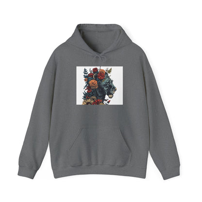 Lion with Floral Head Dress - Unisex Heavy Blend™ Hooded Sweatshirt
