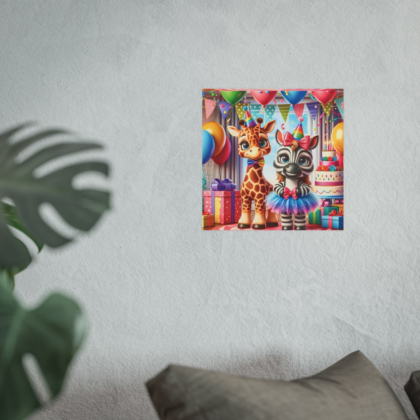Whimsical Animal Party Poste Print - Fun for Kids' Celebrations