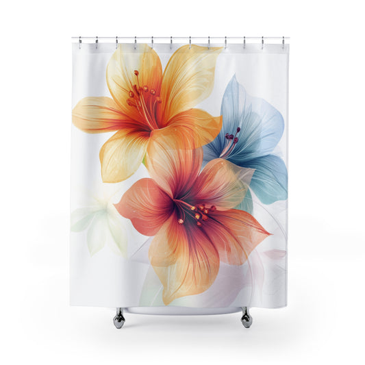 Elegant Floral Shower Curtain - Vintage Rose Design for Bathroom Decor
