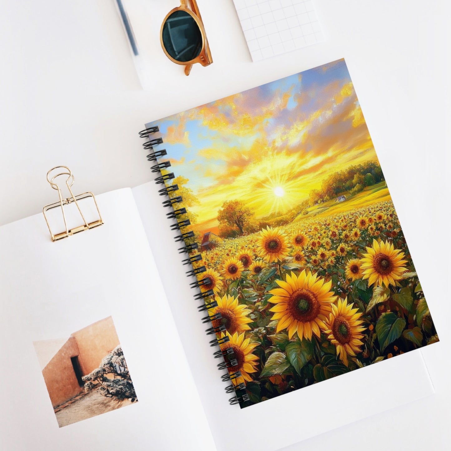 Sunflower Spiral Notebook - Ruled Line for Daily Inspiration