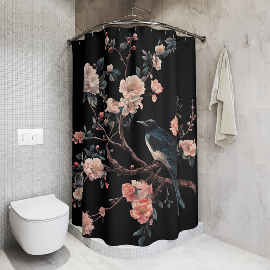 Elegant Floral Bird Shower Curtain - Bohemian Decor for Bathrooms