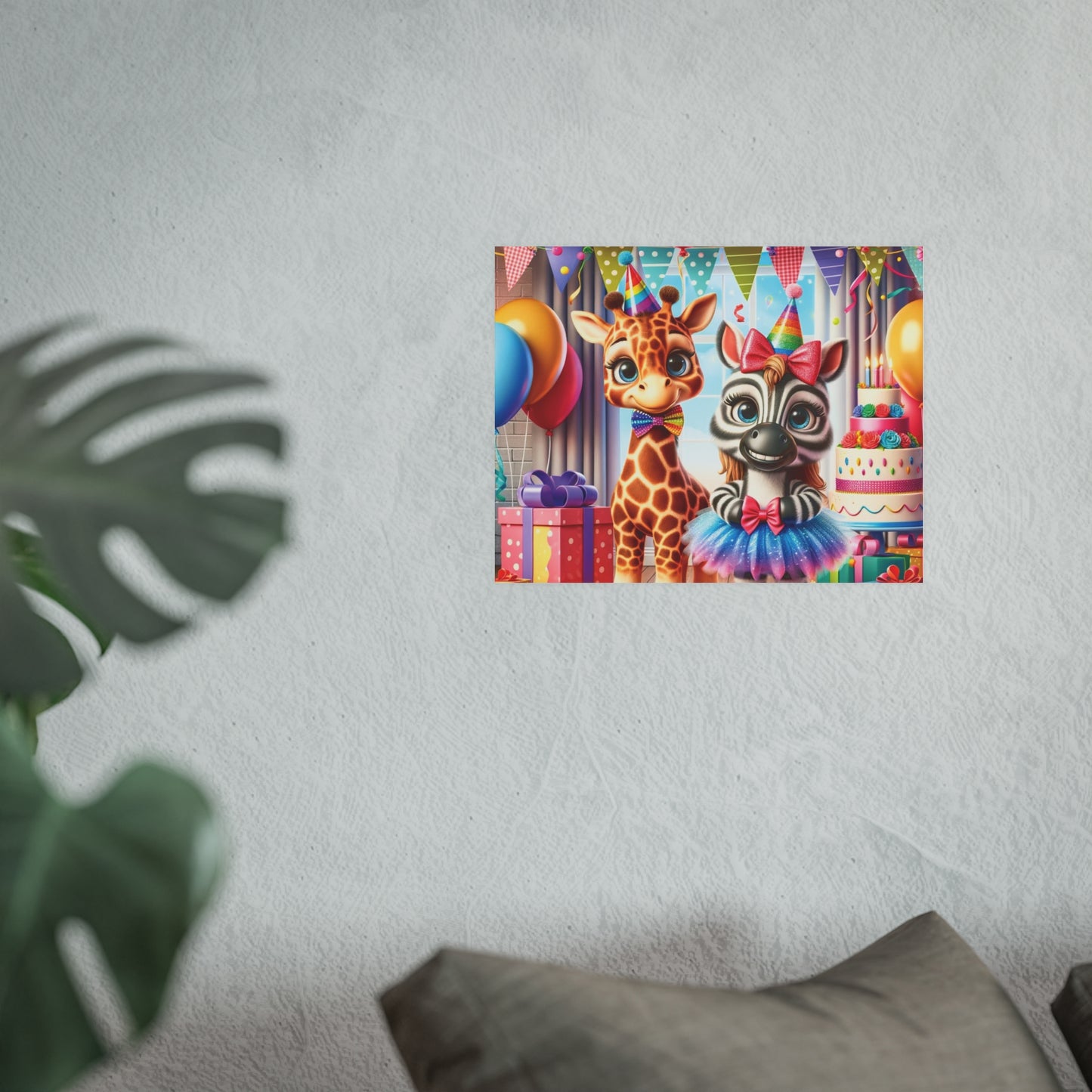 Whimsical Animal Party Poste Print - Fun for Kids' Celebrations