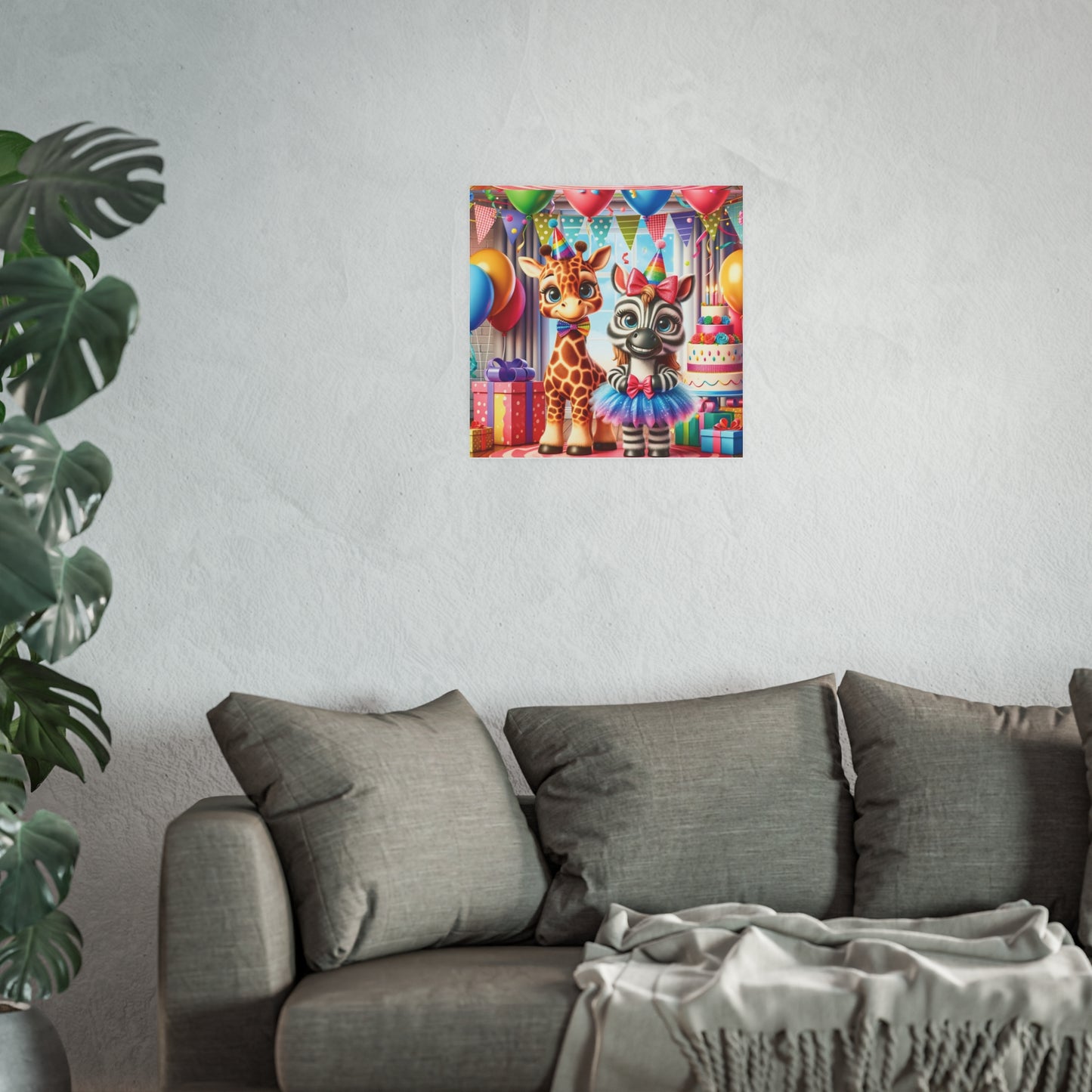 Whimsical Animal Party Poste Print - Fun for Kids' Celebrations