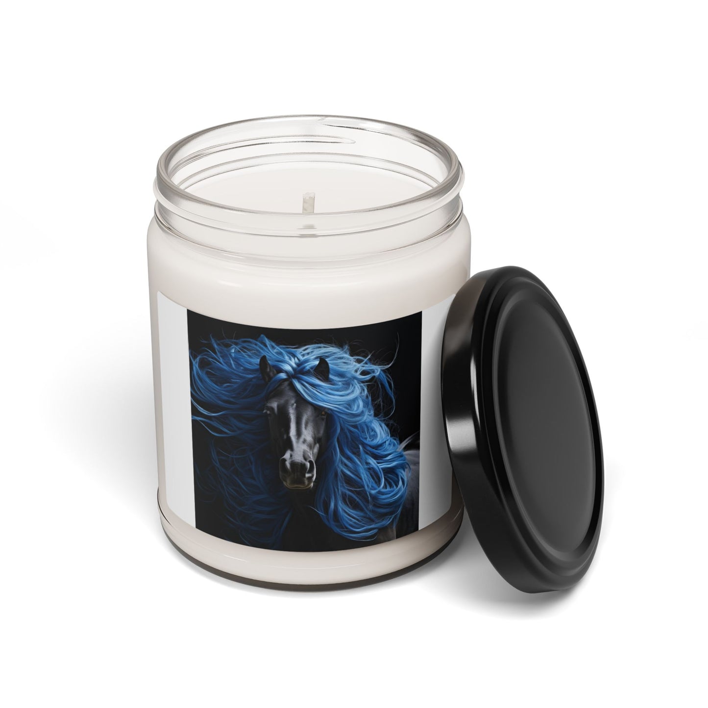 Blue Horse w/Blue Silky Hair Scented Soy Candle, 9oz