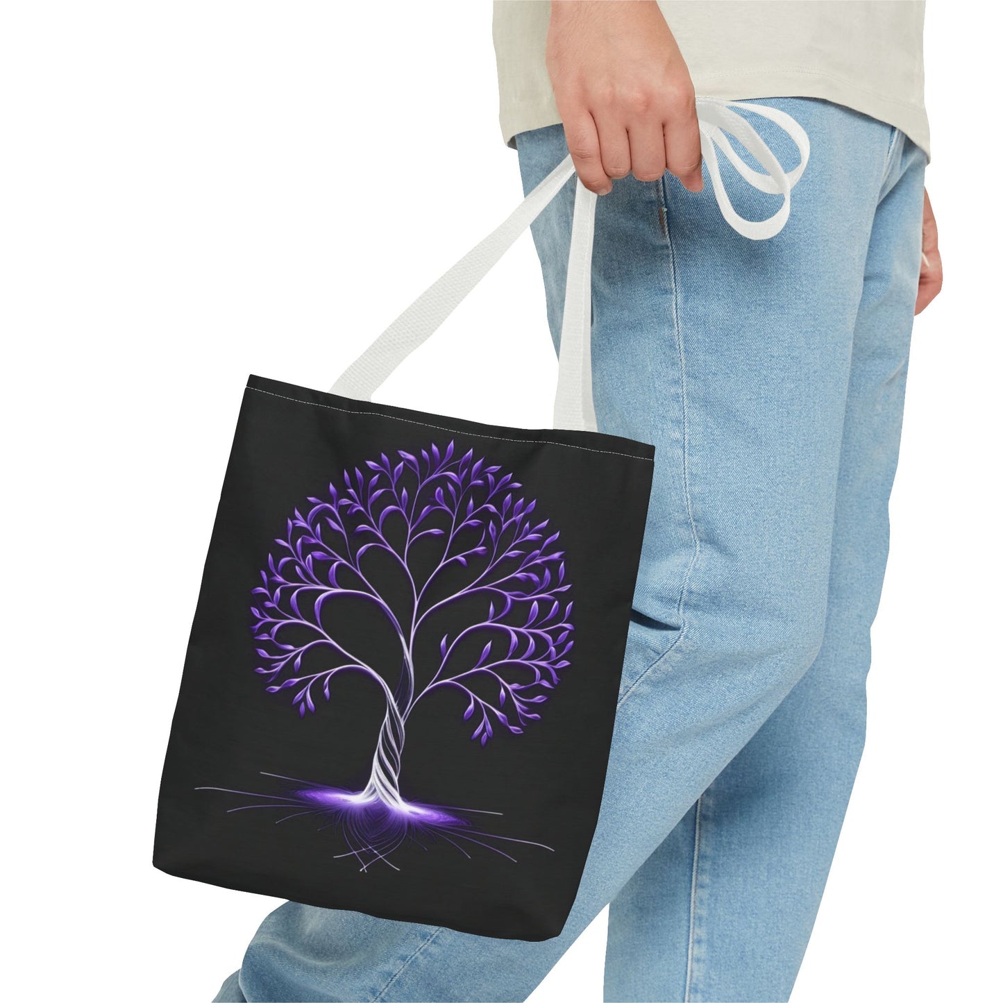 Elegant Purple Tree Design Tote Bag - Nature Lover's Accessory