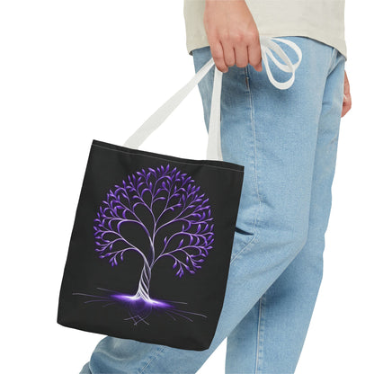 Elegant Purple Tree Design Tote Bag - Nature Lover's Accessory