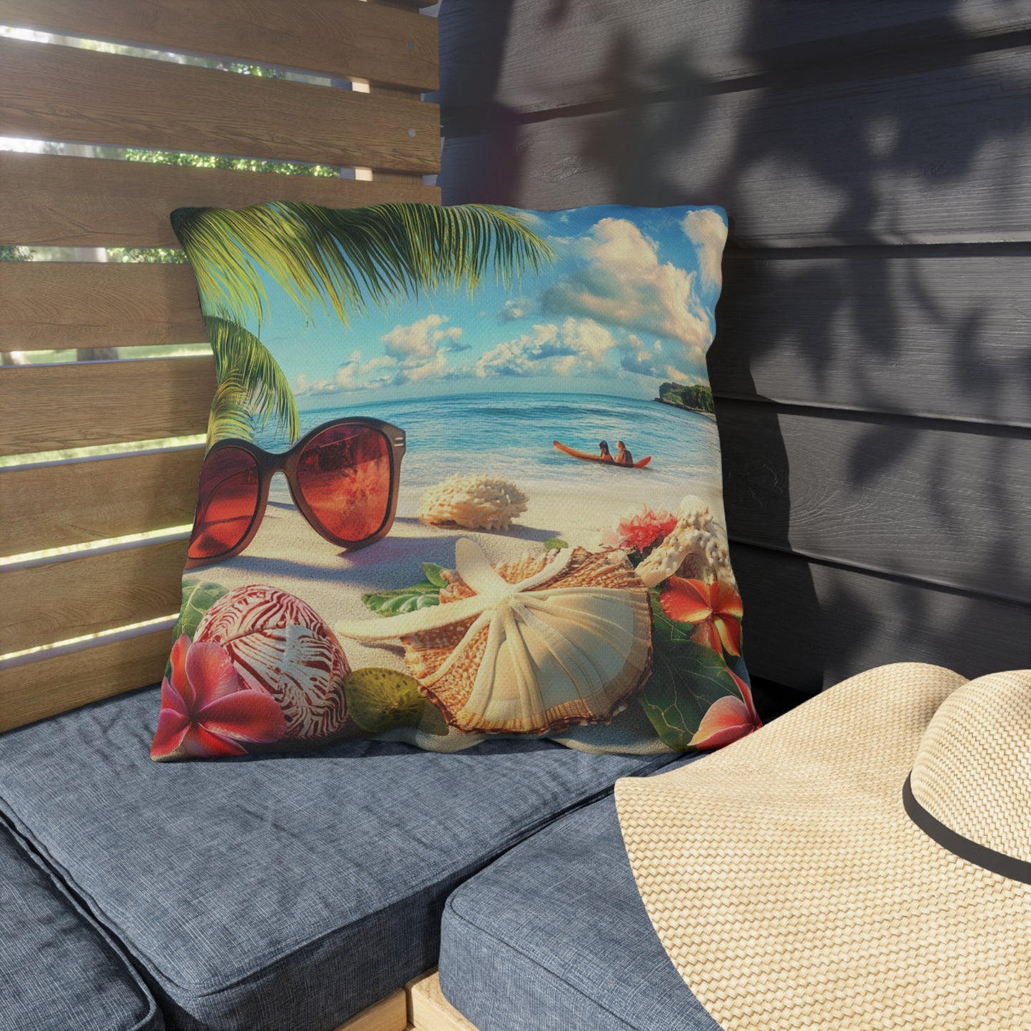 Coastal Vibes Outdoor Pillows - Tropical Beach Decorative Cushions