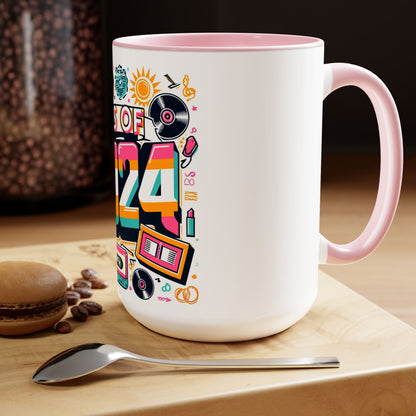 Two-Tone Coffee Mugs, 15oz