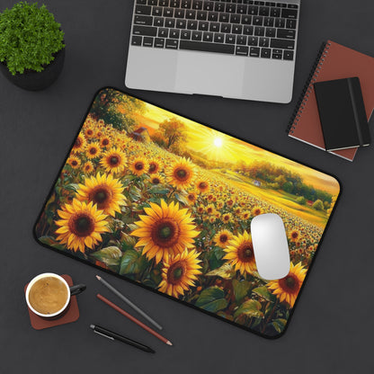 Sunflower Field Desk Mat - Brighten Your Workspace with Nature's Beauty