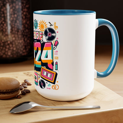 Two-Tone Coffee Mugs, 15oz