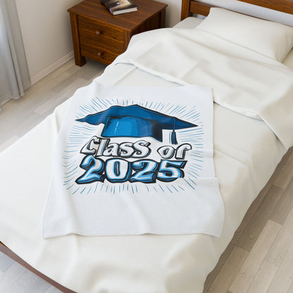 Personalized Class of 2025 Plush Blanket for Graduates, Cozy Graduation Gift, Soft Throw for Celebrations, Memory Keepsake