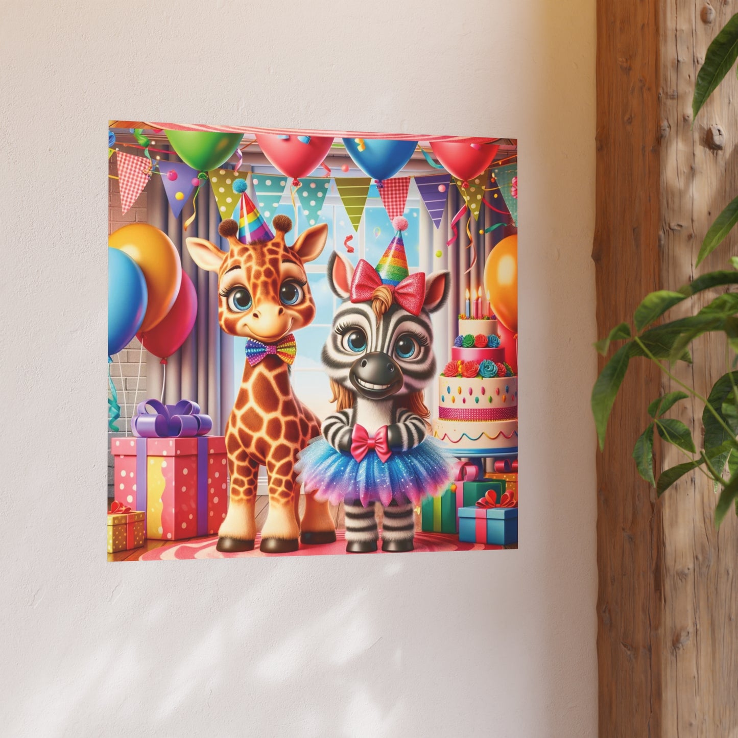 Whimsical Animal Party Poste Print - Fun for Kids' Celebrations