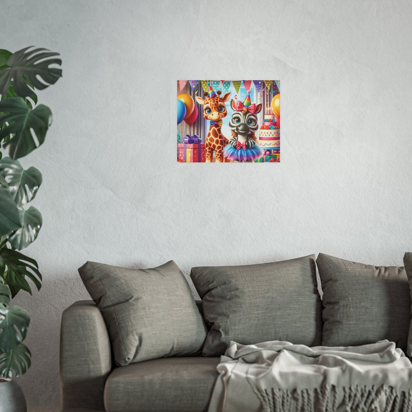 Whimsical Animal Party Poste Print - Fun for Kids' Celebrations