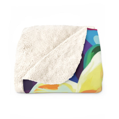 Vibrant Flowers Sherpa Fleece Blanket