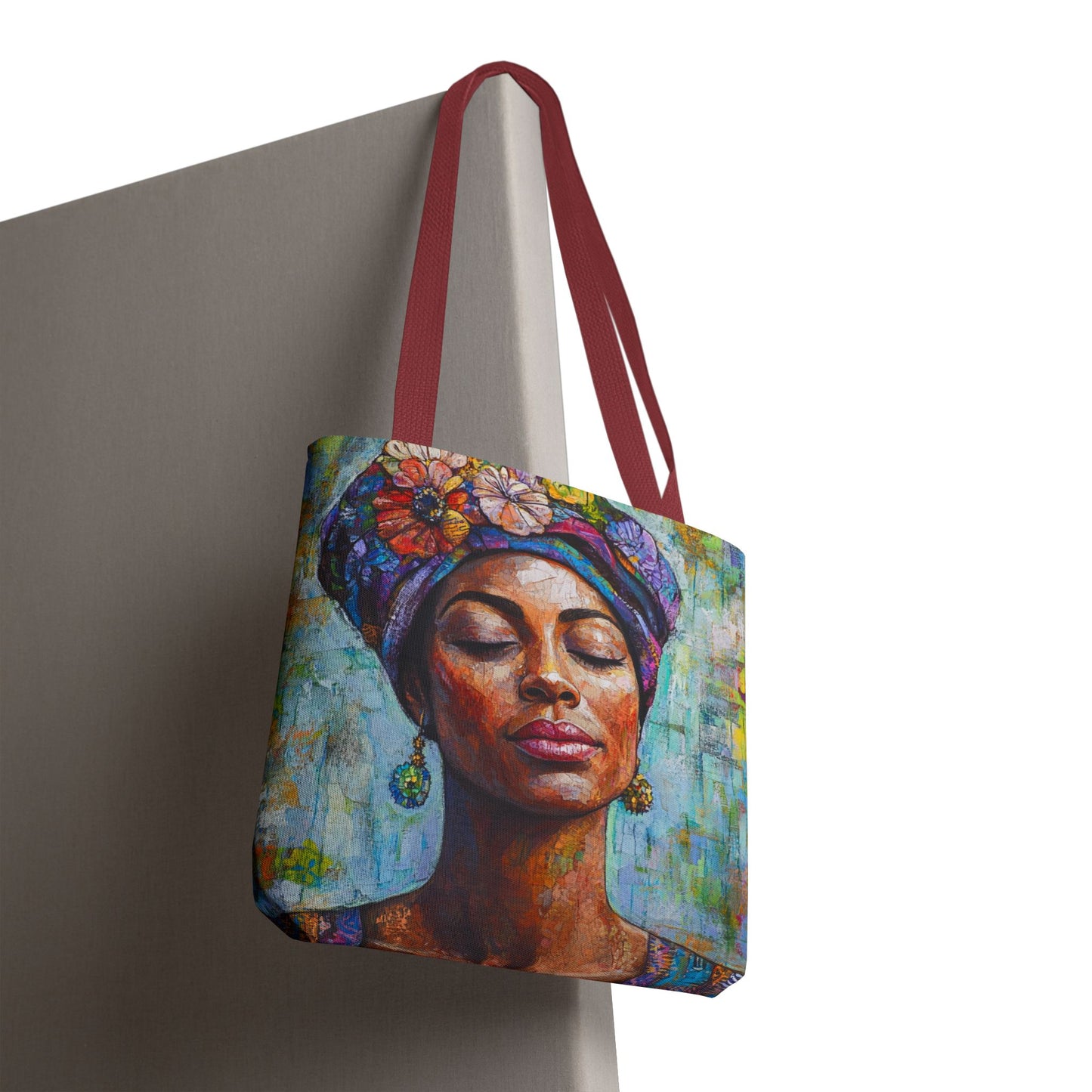 Vibrant Art Tote Bag with Floral Design