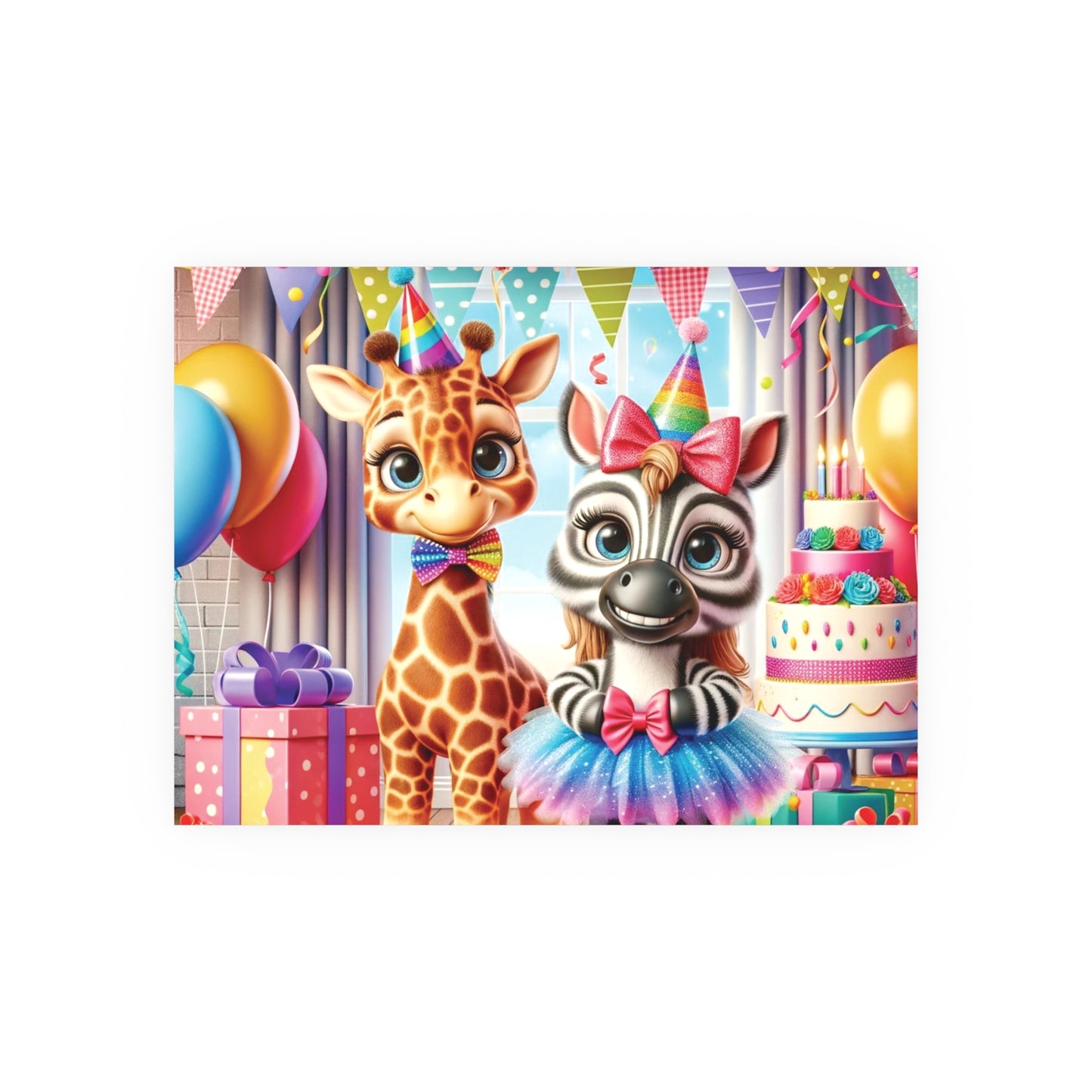 Whimsical Animal Party Poste Print - Fun for Kids' Celebrations