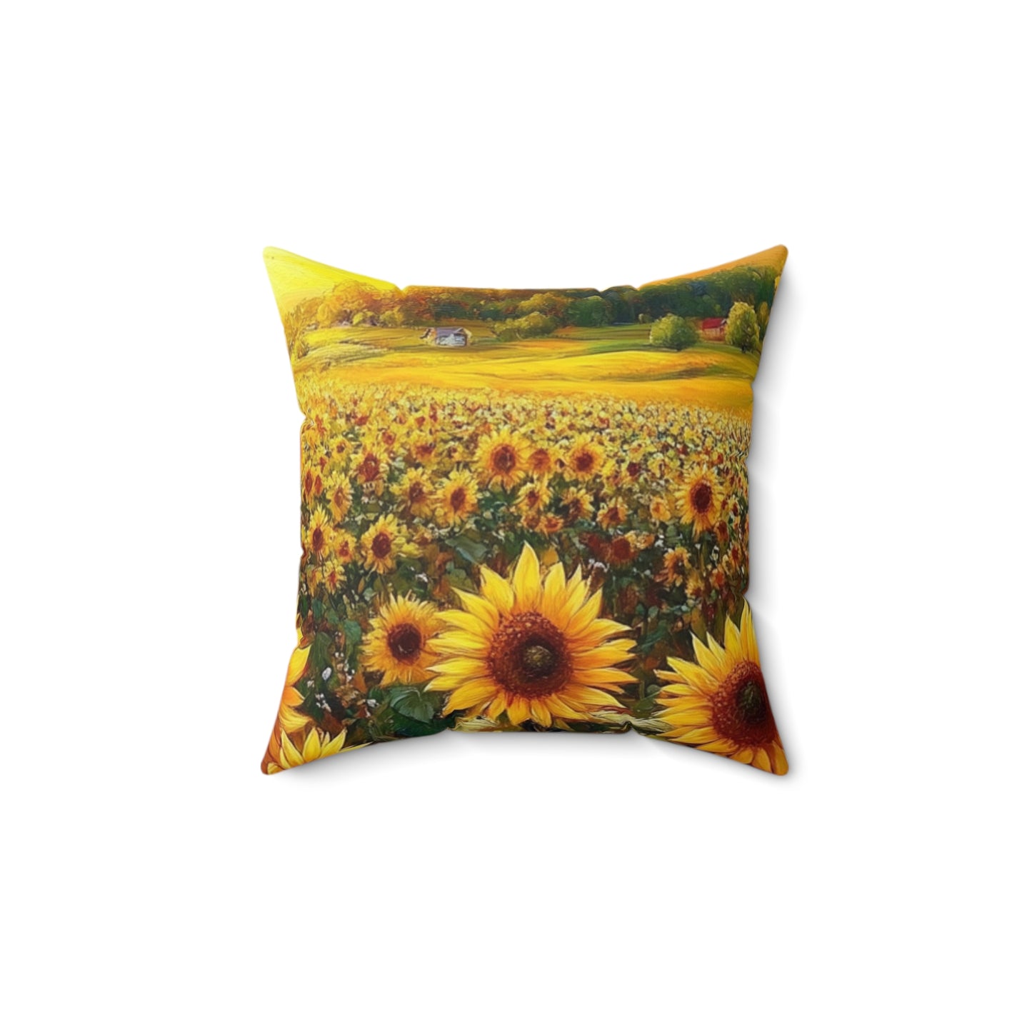Vibrant Sunflower Square Pillow - Floral Home Decor