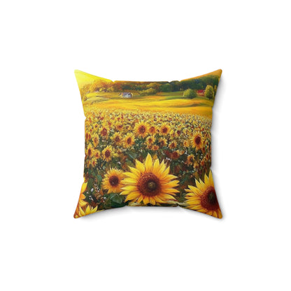 Vibrant Sunflower Square Pillow - Floral Home Decor
