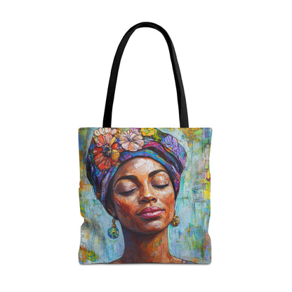 Vibrant Art Tote Bag with Floral Design