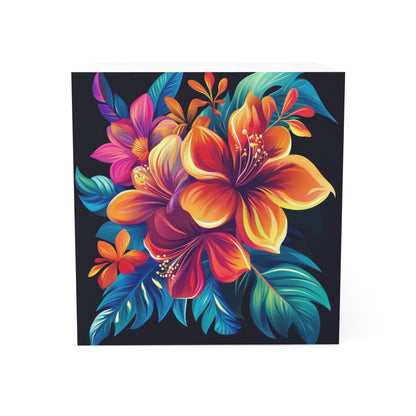 Tropical Floral Note Cube - Vibrant Sticky Note Organizer for Home or Office