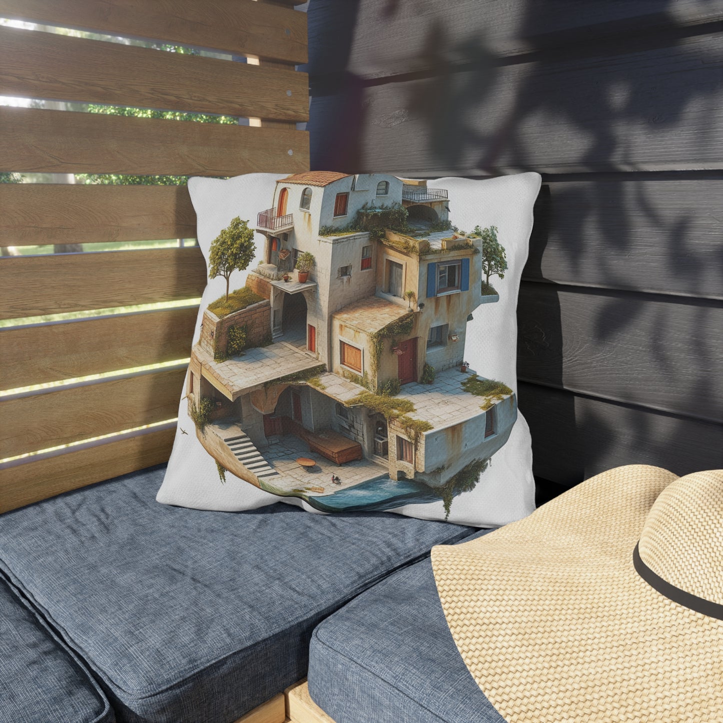 Whimsical Outdoor Pillows with Dreamy House Design - Perfect for Home Décor and Gifts