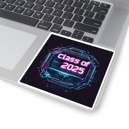 Class of 2025 Tech-Inspired Kiss-Cut Stickers for Graduates